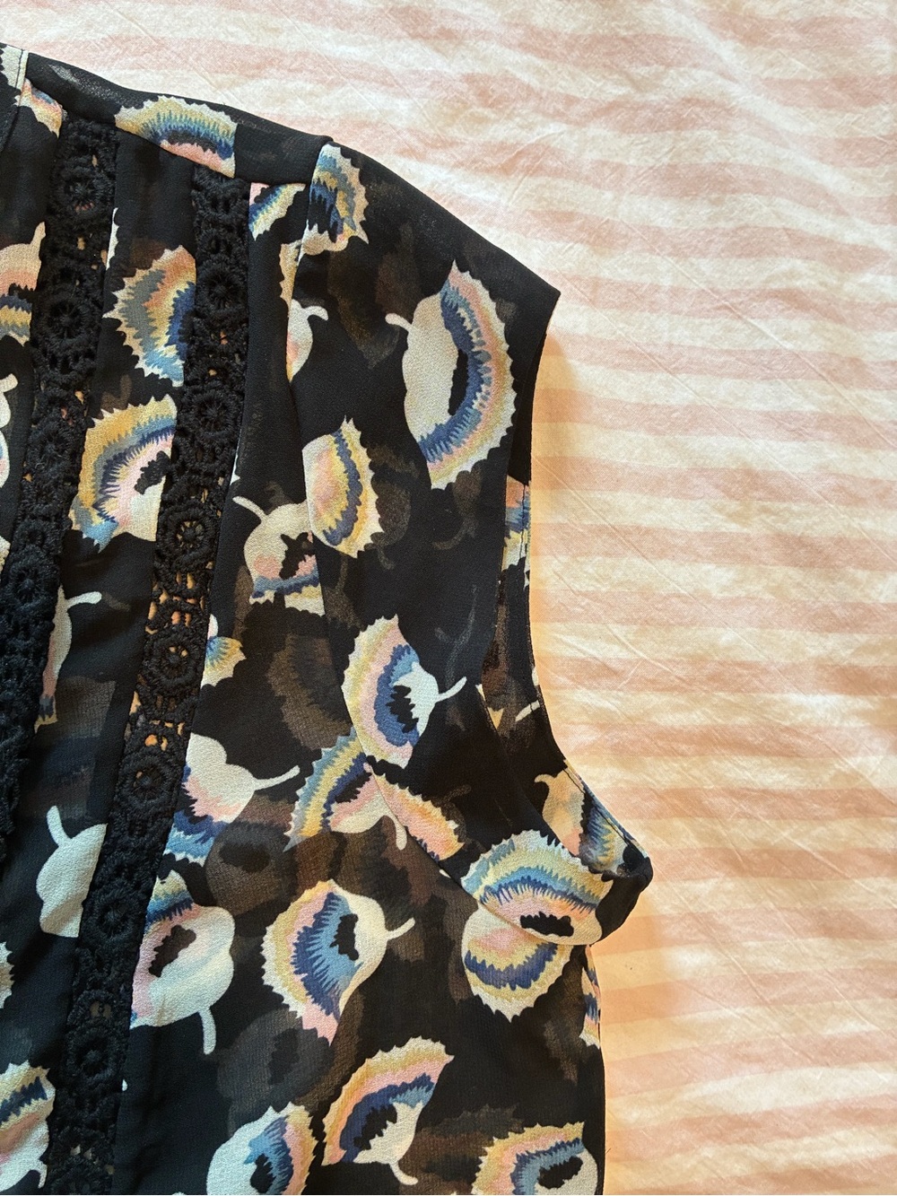 Black Floral Print Cap Sleeve Dress - Picture 3 of 9